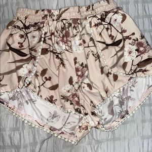 Pink flowy flower floral shorts